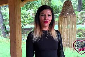 Gwen, the beautiful French slut, gets her tight pussy filled during web chat