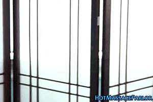 beautiful masseuse gets face jizzed during massage