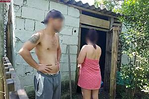'shower broken, help me?' towel-clad wife seduces caretaker with sex