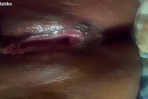 Latina woman masturbates with strong vibrator