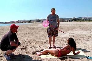 Horny Brunette Fucks After Beach Anal