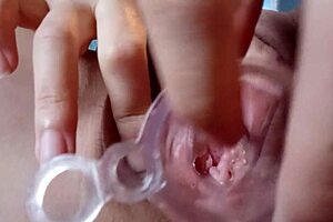 opening my pussy with dildo