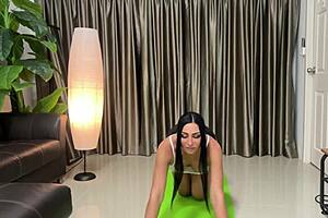 Yoga slut STRETCHES, gets FUCKED, loves it.