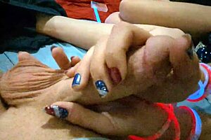pov handjob dripping cum pretty nails july 4th
