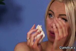 Hot looker sucks all love juice