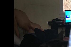 girlfriend secretly cheats with hidden blowjob and tight pussy riding