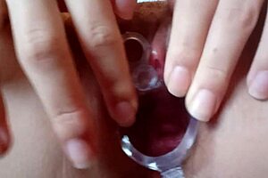 opening my pussy with dildo