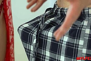 sweet housewife in an early morning scene