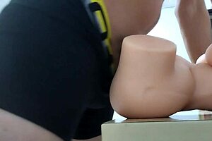 My hot cock cums twice with a sex doll - cum inside!