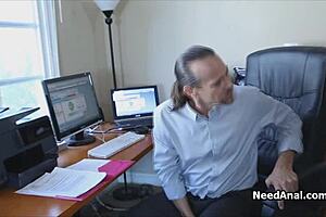 the teen secretary's ass got fucked hard by the horny boss