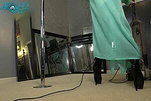 vacuuming in hobble boots and lingerie