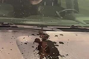 squirting all over memphis while getting fucked doggystyle outdoors, clothes ripped