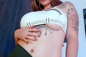 tattoed babe going crazy