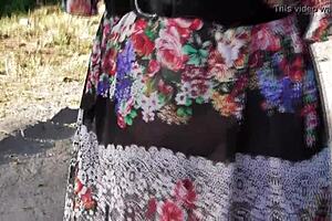 Hairy Mature Flashing In The Park