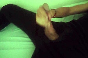 Horny Guy In Black Pants Moans While Jerking Off Big Cock After Work Until He Cums