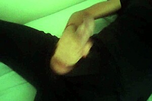 Horny Guy In Black Pants Moans While Jerking Off Big Cock After Work Until He Cums