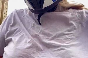 motogirl asks passenger to pinch nipples on bike ride