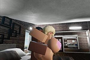 that bbw is getting used by a monster bbc in roblox style