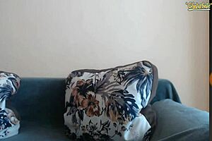 big natural tits bouncing wildly on webcam during intense session