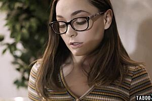 Perv Superstar Takes Advantage of Timid Teen Reporter Aften Opal