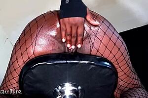 Ebony anal - ghetto barbie skipped class to get fucked in the ass on stool