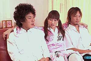 After Giving A Nice Footjob A Japanese Teen 18+ Gets Tied And Fucked With Big Toys