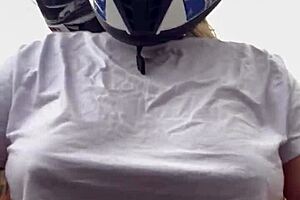 motogirl asks passenger to pinch nipples on bike ride