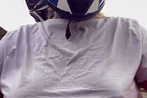 motogirl asks passenger to pinch nipples on bike ride