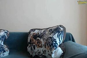 big natural tits bouncing wildly on webcam during intense session