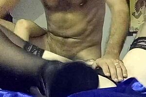 I fuck the French slut in her satin red dress doggystyle, licking her ass hole.