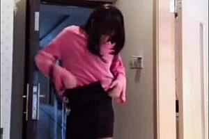 asian ladyboy masturbates dick flashing to woman and cums