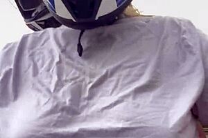 motogirl asks passenger to pinch nipples on bike ride