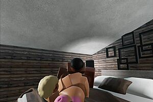 that bbw is getting used by a monster bbc in roblox style