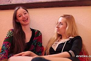 Want to see amateur lesbians kissing and fingering each other?