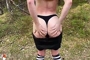 Sexy Babe Deep Sucking and Doggy Fuck in Forest Oral Creampie