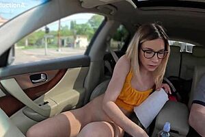 Megan Squirts Pee And Gets Golden Shower In My Car