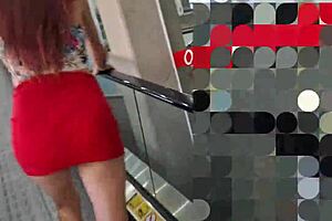 the wife decides to expose herself without panties in public outdoor setting