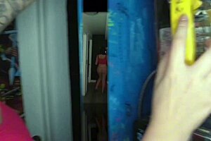 Blowbang at Phone Booth with Throat Fucking and Gagging My Stepmother