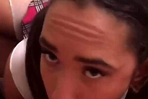 Role Play Horny Young Woman Shows Tits to Teacher for Sweet Blowjob