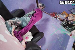 tattoo model livestream with anal masturbation toys