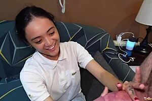 Trikepatrol Skinny Pale Pinay Teen Rides Big Cock Hard