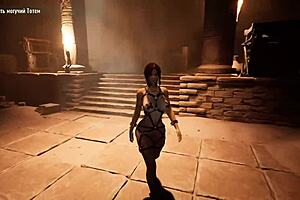 An ancient ritual with a totem and lara croft's butt in hentai game unreal engine