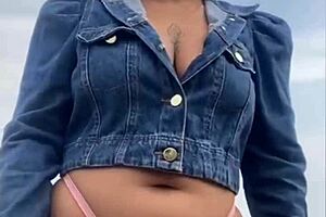 Exhibitionists flashing on the beach, teasing the crowd