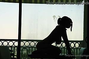 Watch Bigtittygothegg Ride That Silhouette Dildo With Her Big Ass