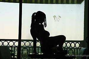 Watch Bigtittygothegg Ride That Silhouette Dildo With Her Big Ass