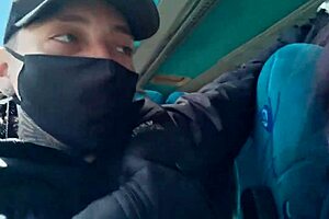 Blowjob and Fucking with Creampie in Public Service Bus - Blakeproductions