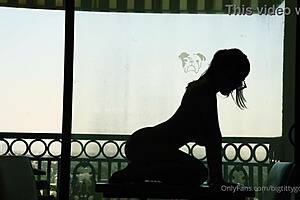 Watch Bigtittygothegg Ride That Silhouette Dildo With Her Big Ass