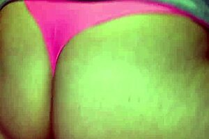 i love that big ass in pink thong riding my cock