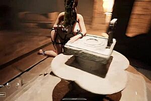 An ancient ritual with a totem and lara croft's butt in hentai game unreal engine