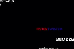fistertwister - laura and cayla explore intense lesbian play